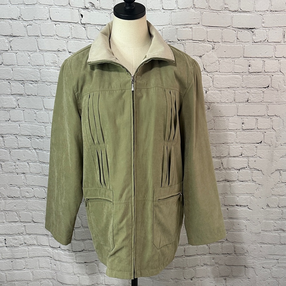 VNTG Mackintosh New England All Weather Lined Jacket Olive Green Size Medium